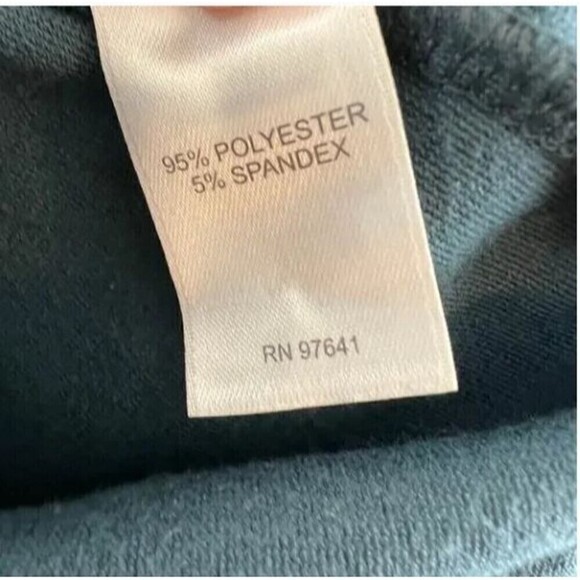 J Jill Pure Jill Velour Tunic Top Size M Teal Long Sleeve Draped Slit V-Neck - Picture 9 of 9